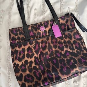 Coach Leopard Print Small Tote